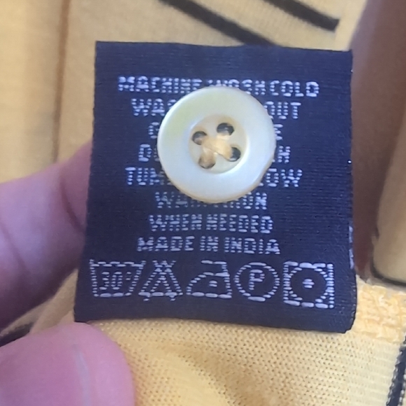 COOGI Yellow Long-Sleeve Striped Rugby Polo Yellow/Red/Black Men's Size 4X - Picture 5 of 6